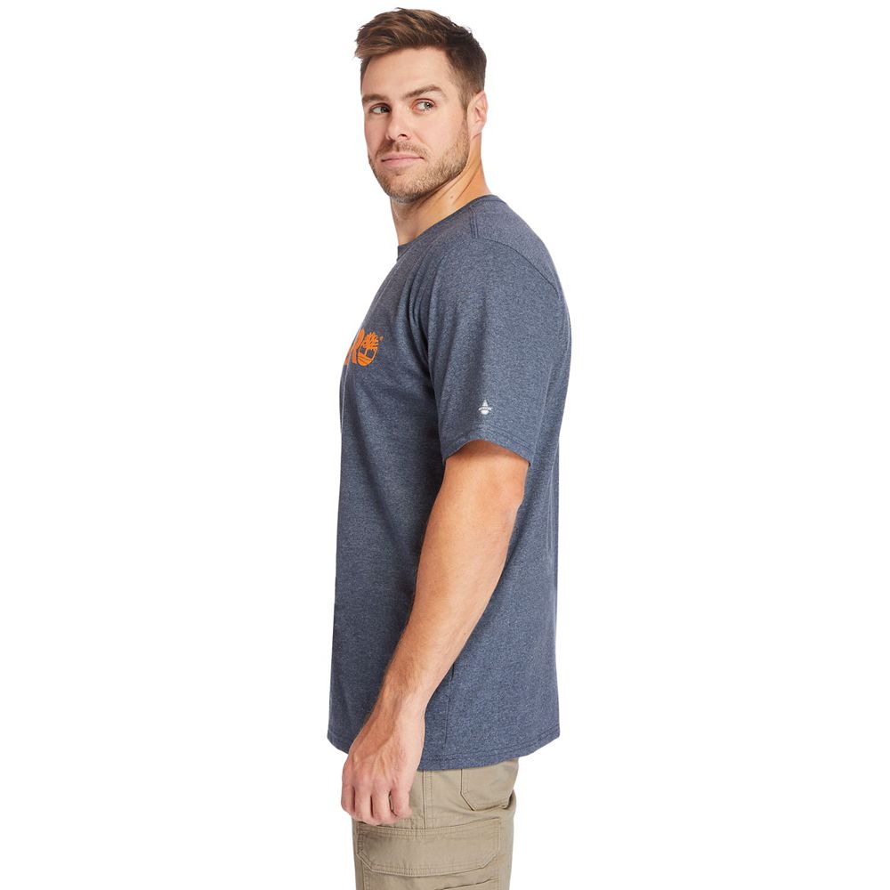 Timberland Mens T-Shirts PRO® Big & Tall Base Plate Short-Sleeve - Navy - India TO1325479